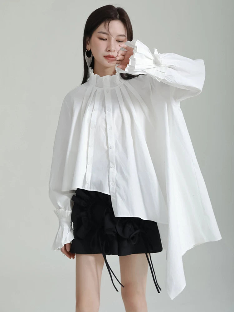 Ladada Pleated Collar Blouse