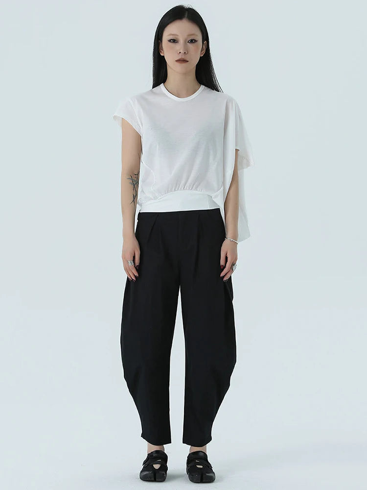 Sandee Asymmetrical Round Neck Shirt