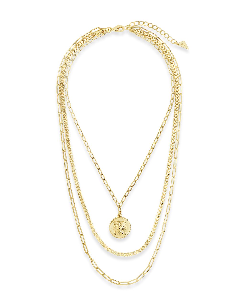 Layered Chains With Tiger Charm by Sterling Forever