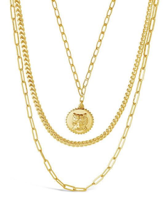 Layered Chains With Tiger Charm by Sterling Forever
