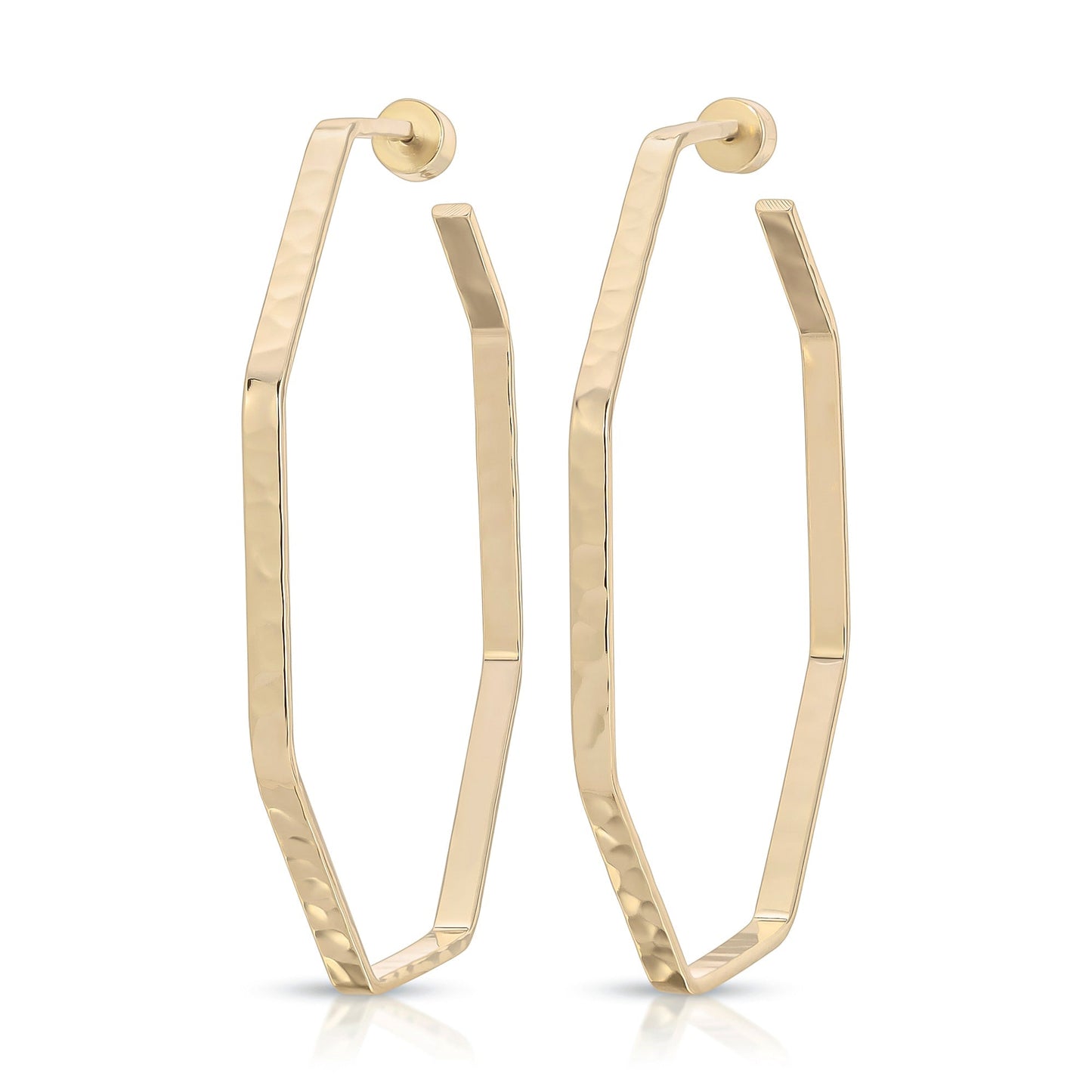 LARGE HAMMERED OCTAGON SHAPED HOOPS by Eklexic