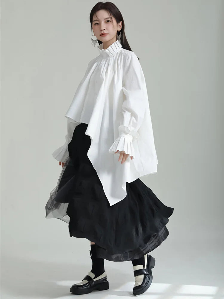 Ladada Pleated Collar Blouse