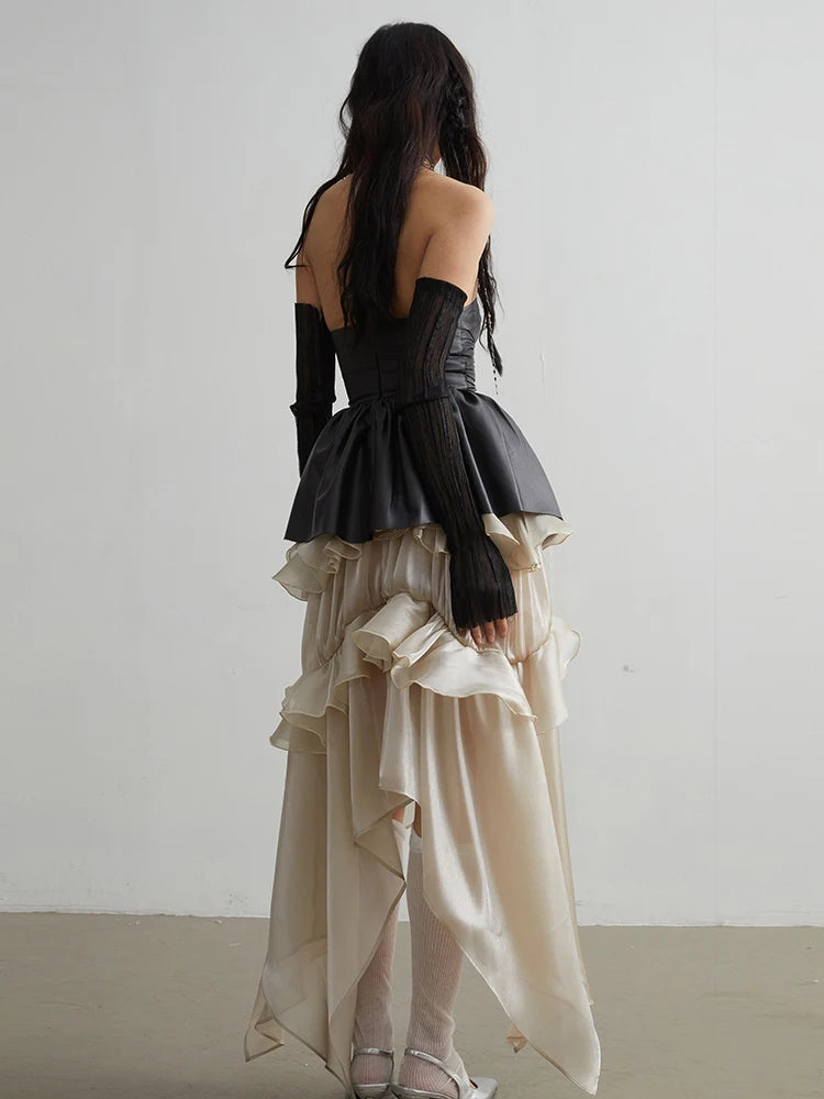 Saturn Ruffled Champagne Skirt